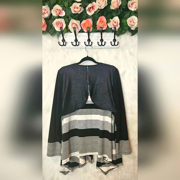 Artex Rare Zip-Cape-Back Knit Open-Front Cardigan - Picture 4 of 7